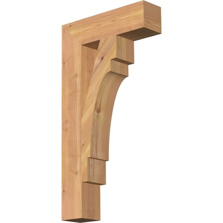 Ekena Millwork Merced Block Smooth Bracket, Western Red Cedar, 3 1/2"W x 14"D x 26"H BKT04X14X26MRC05SWR